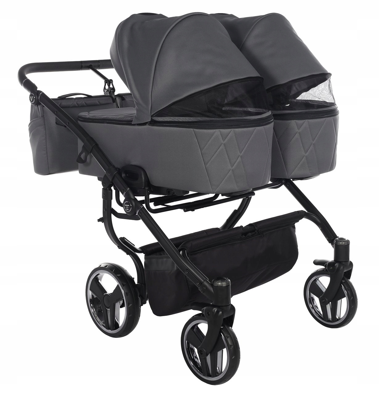 Junama Duo V3 02 4w1 Wózek Bliźniaczy dziecięcy | Dwuosobowy Rodzeństwo Waga wózka 22.1 kg