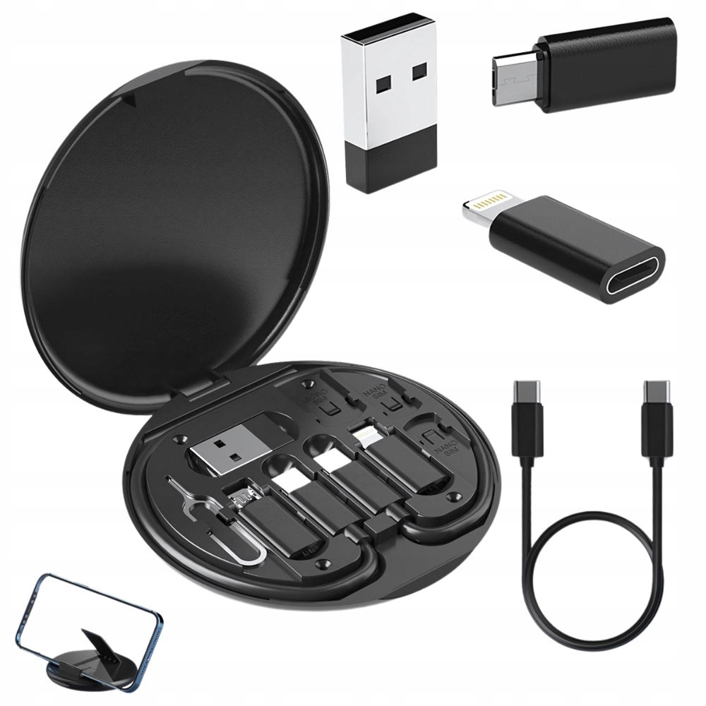 Zestaw Adapterów 5w1 Szpilka Do Telefonu W Etui Usb-c Micro Usb Usb Typ A