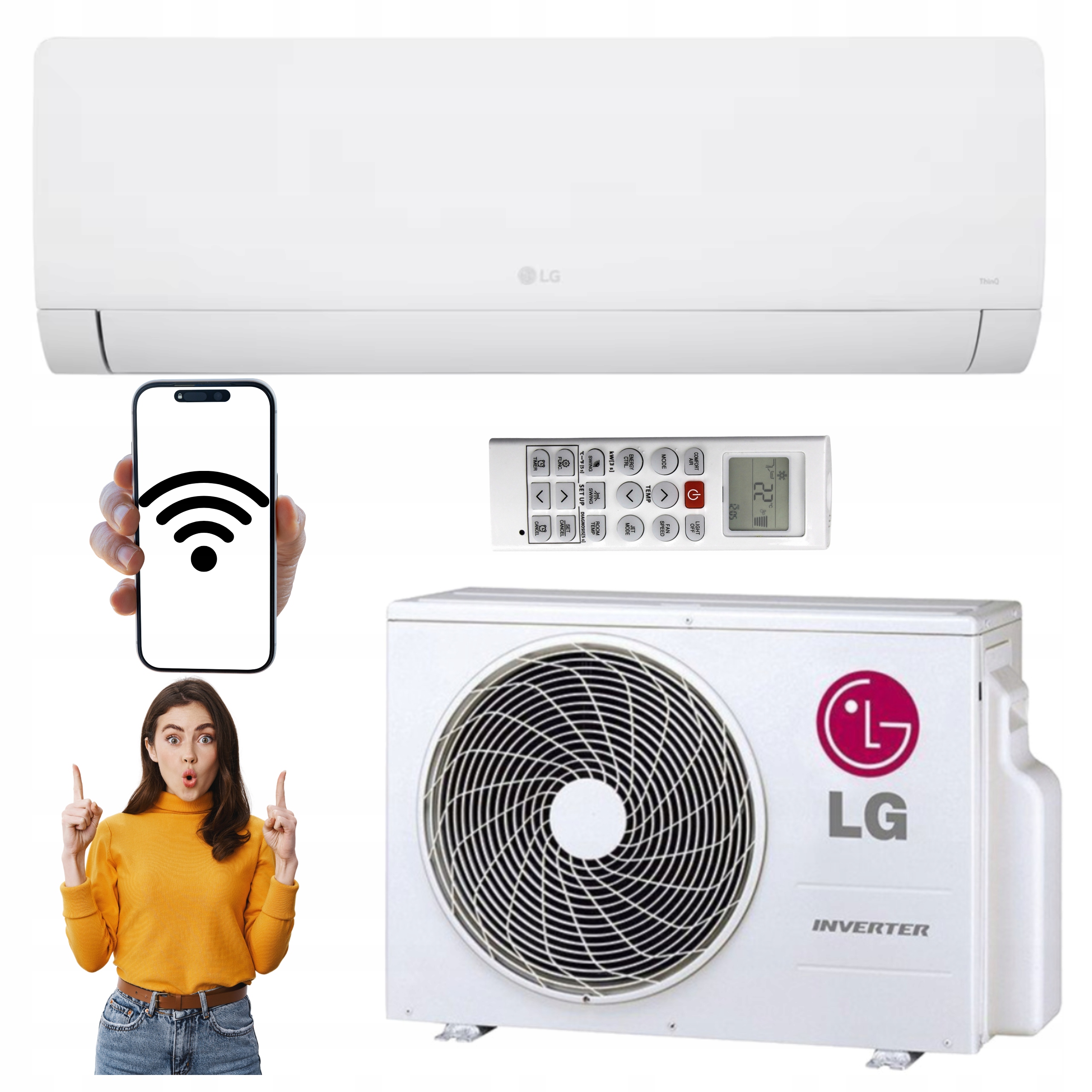 Domácí nástěnný klimatizátor Lg Dualcool Wz 2,6 kW 30 m2 WiFi Výkonný