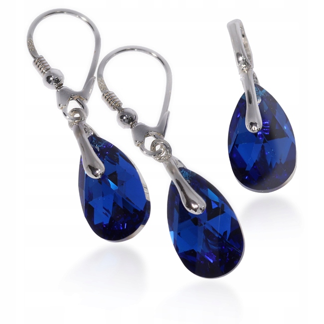 

Swarovski kolczyki i wisiorek Capri Blue komplet