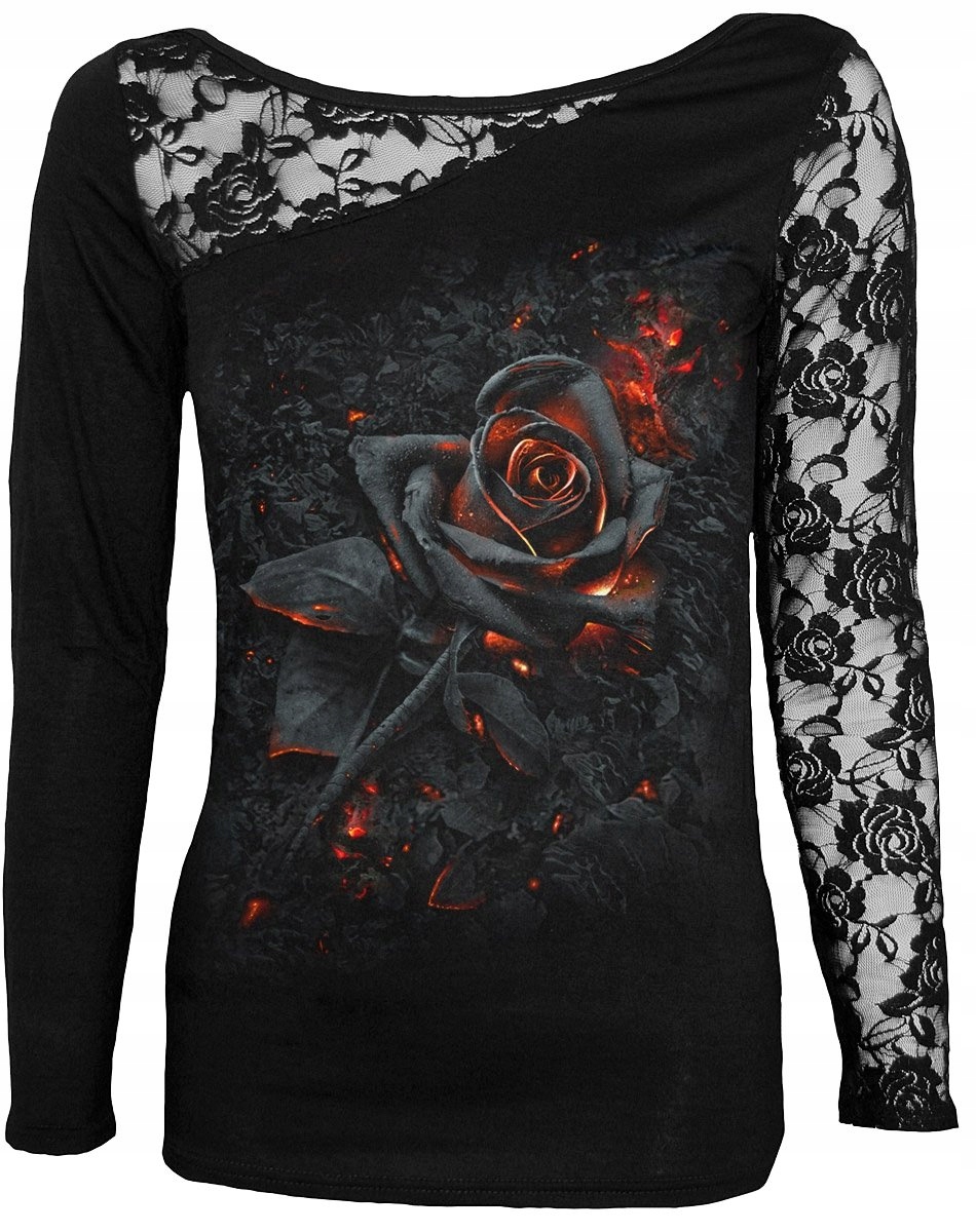 Burnt Rose Lace One Shoulder Spiral Dámská 2XL