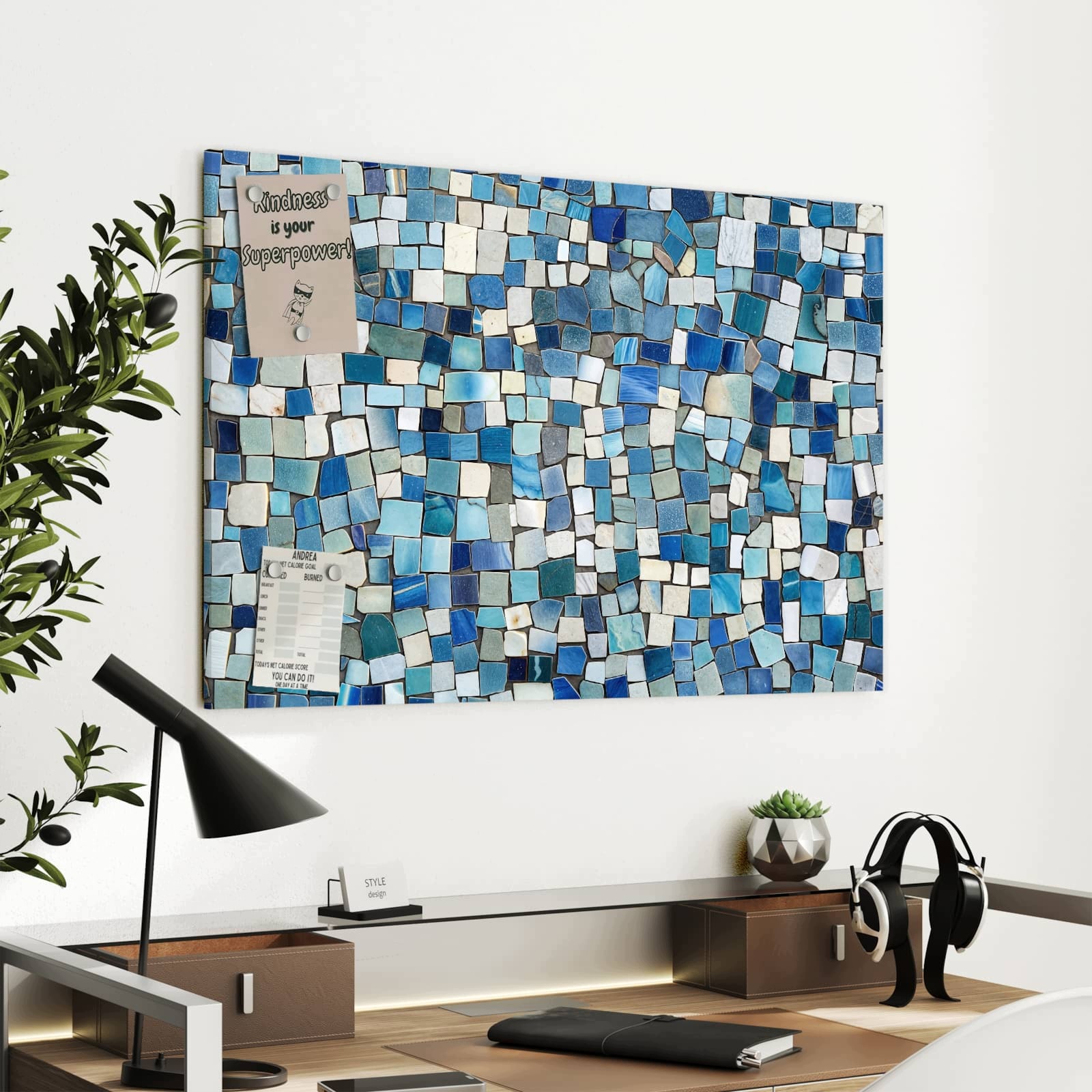 Magnetická tabule Barevné Vzor kafelkuw 90 × 60 cm