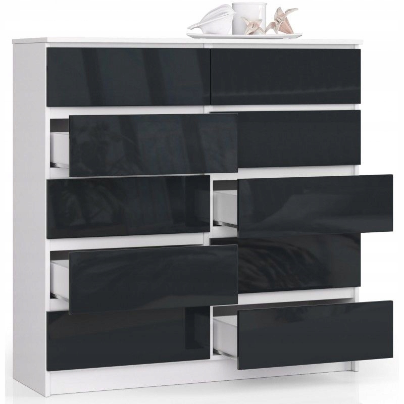 DUŻA KOMODA KOMODY MEBLE aż 10 SZUFLAD 120x40x121 Głębokość mebla 40 cm