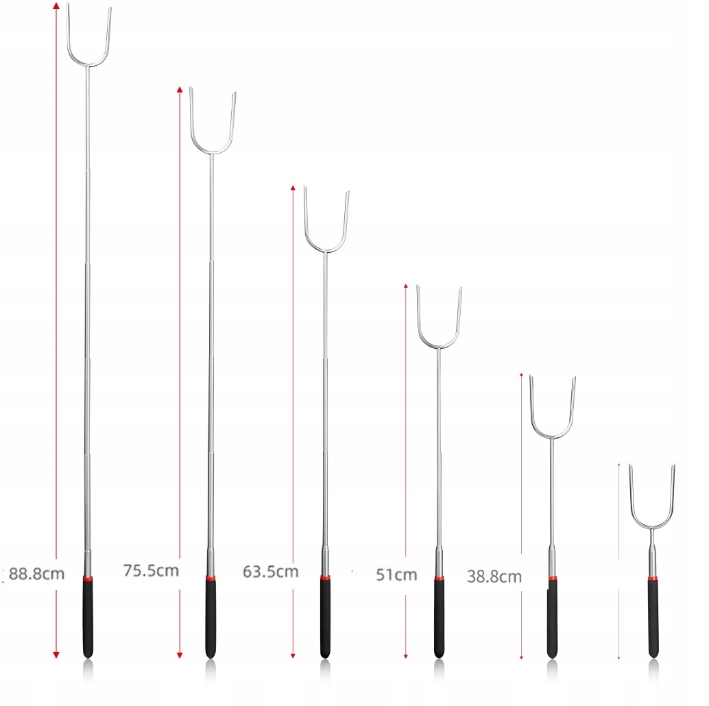 WIDELEC TELESKOPOWY DO OGNISKA kijek widełki 4szt Stan opakowania oryginalne