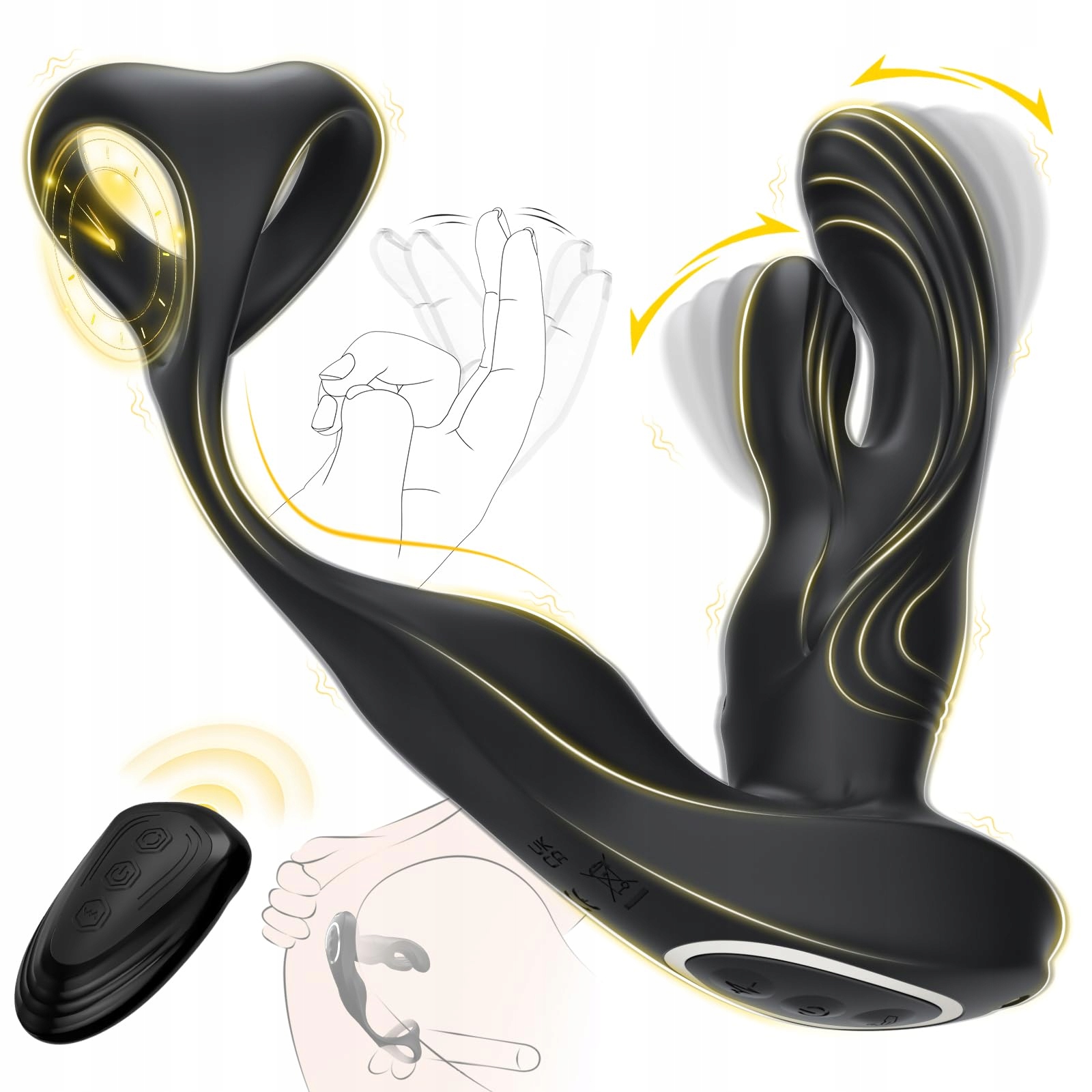5IN1 Wibratory Analne Dla Mężczyzn Z Pierścieniem Prostaty I Dildo — miniatura 9