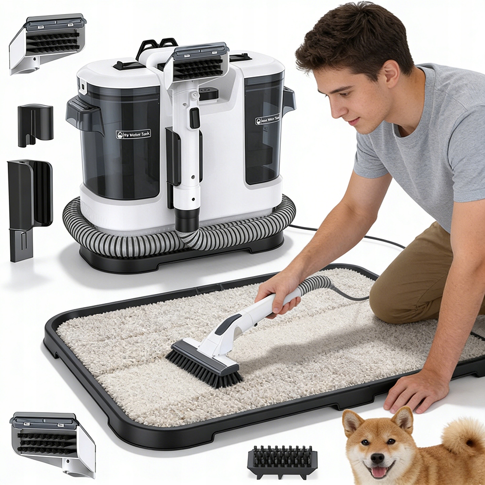 Vysavač Pro Mokré A Suché Praní, Výkonný, Dvě Koncovky, Dvě Nádrže 1.8 L