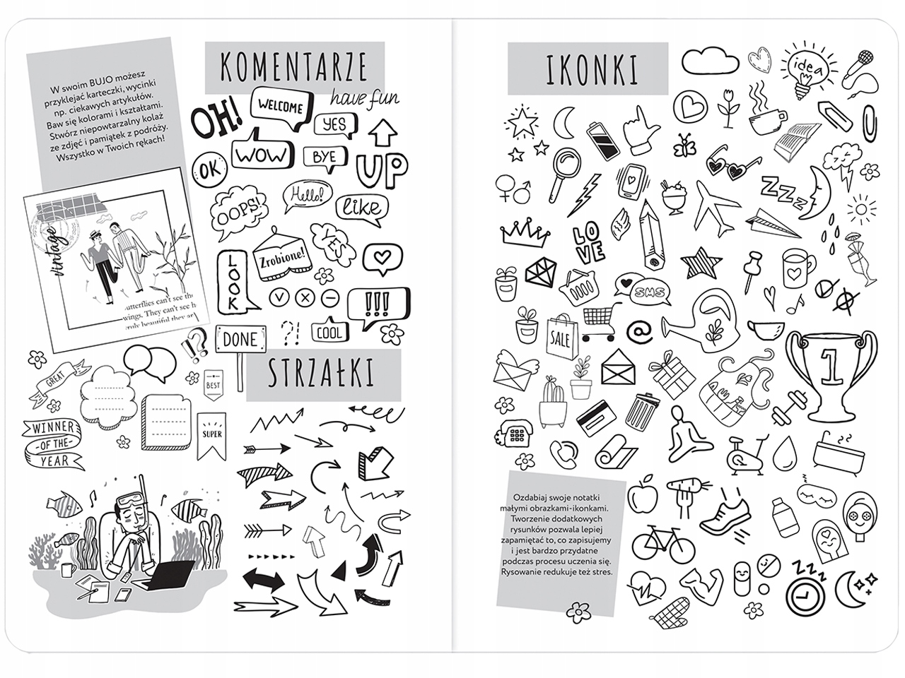 ORGANIZER Journal PLANER Notes A5 240 BUJO HEARTS Rozmiar A5