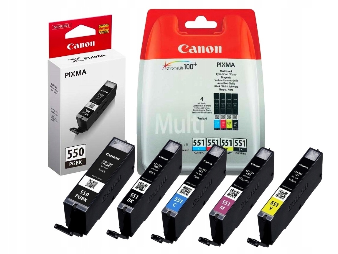 

5x Tusz Canon 551 Pixma MX920 iP7200 iX6800 Series
