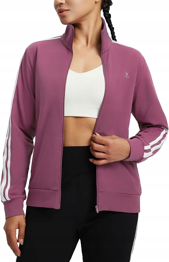 Baleaf Damska bluza do biegania, ze stójką, termiczna sportowa Różowa Xs