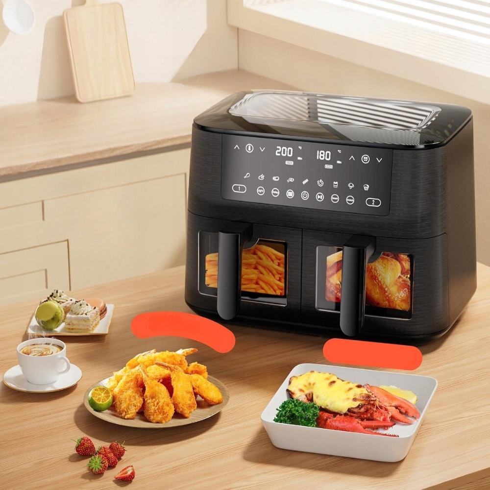 DUAL ZONE AIRFRYER 9L XL 2 Szuflady Zdrowe Gotowanie — miniatura 8