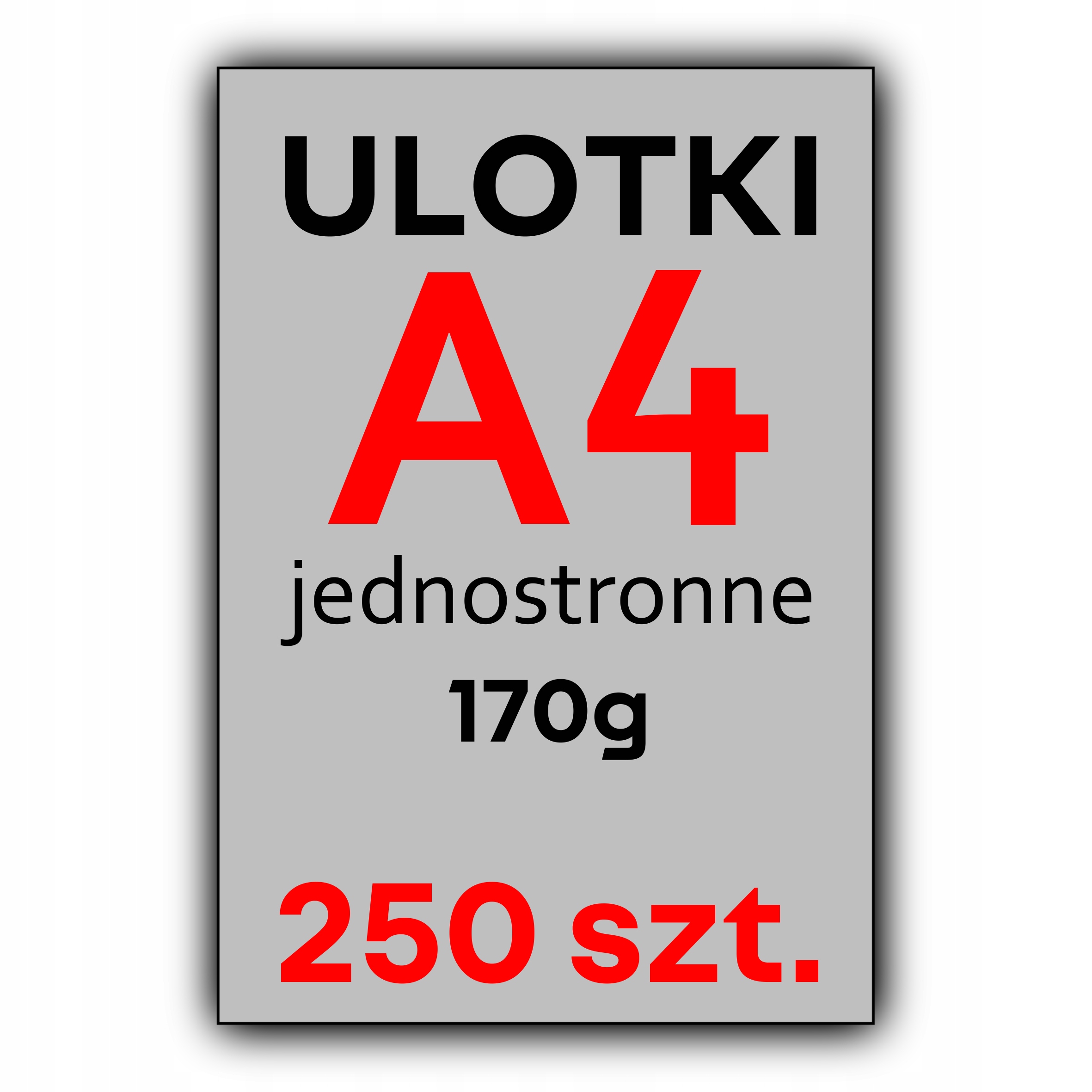 ULOTKI A4 250 szt. FULL KOLOR 170G