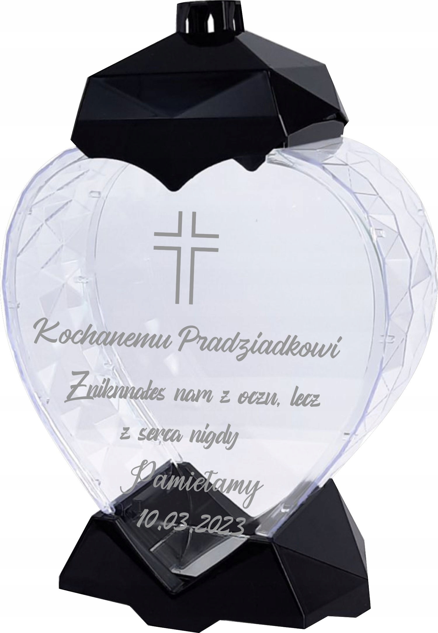 Velký Hřbitovní Svíčka S nápisem gravírováním věnováním Pradědečka