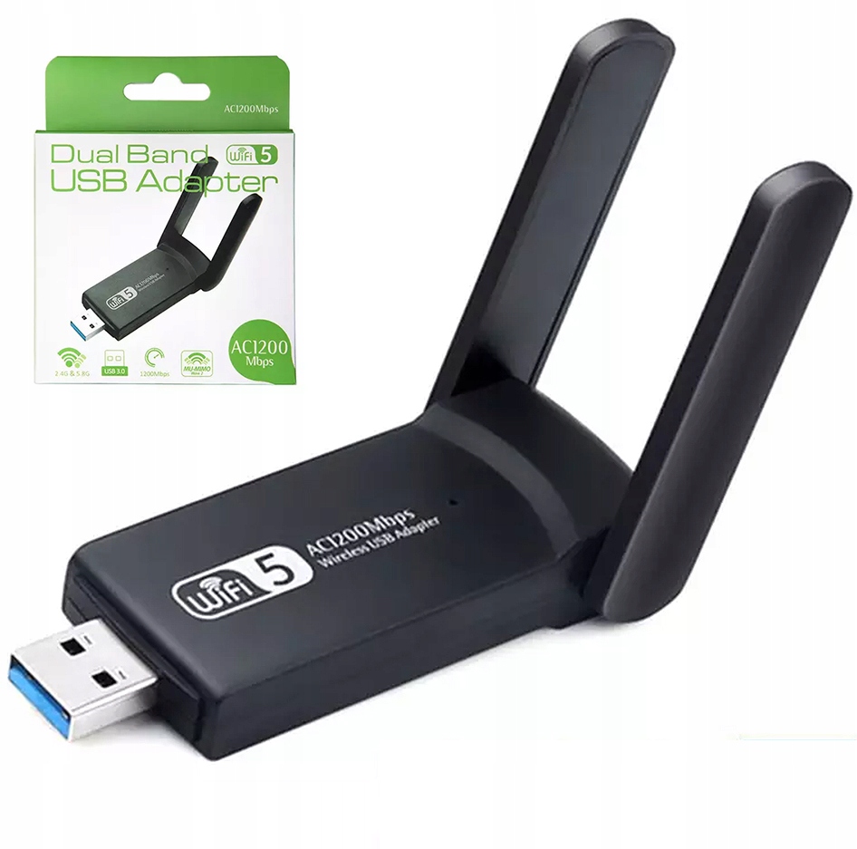 

Karta Sieciowa Wifi Usb 3.0 1200Mbps 5Ghz Antena