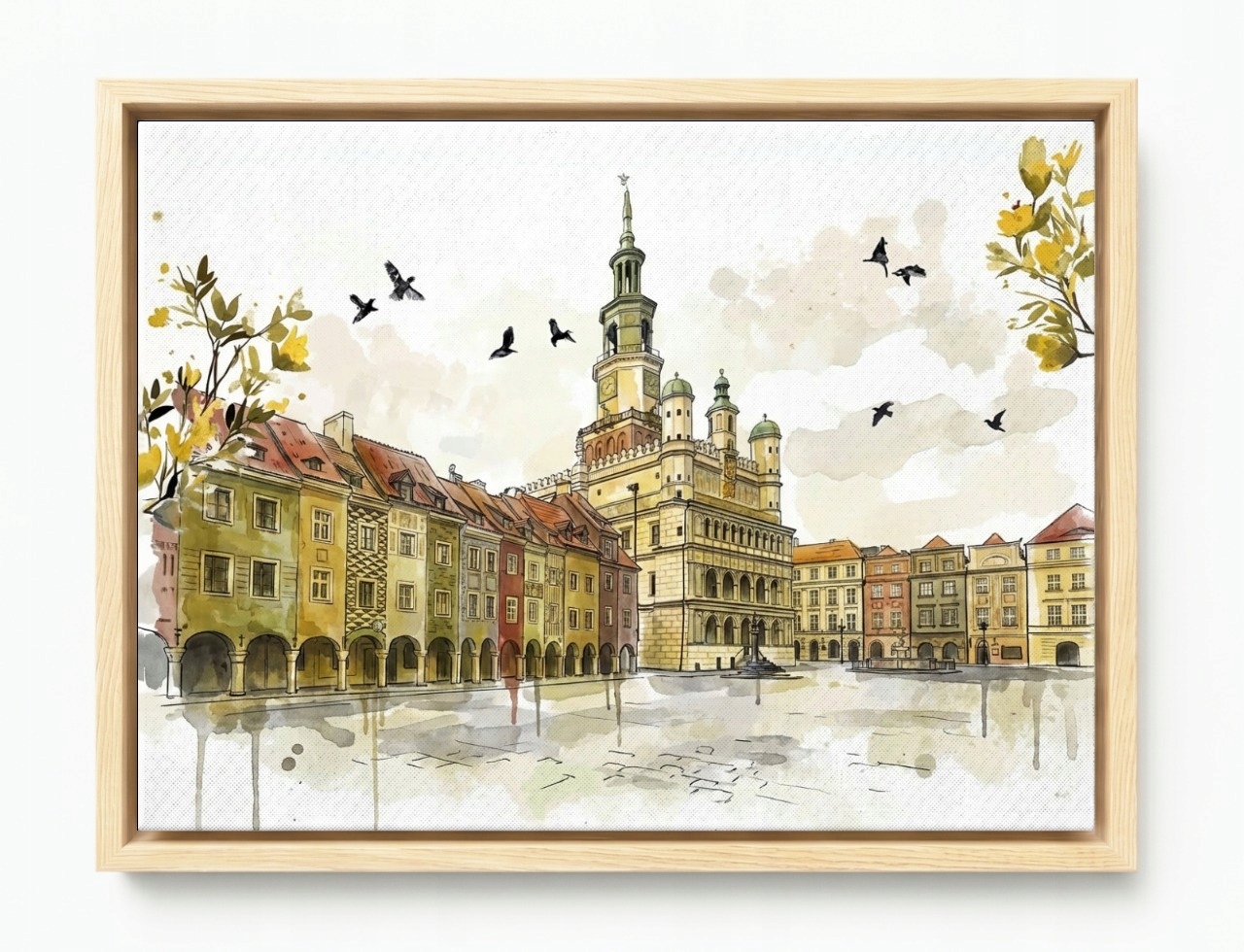 Obraz Rama American Box Poľsko Mesto Poznaň Trh Ratusz Kamienice 80x60