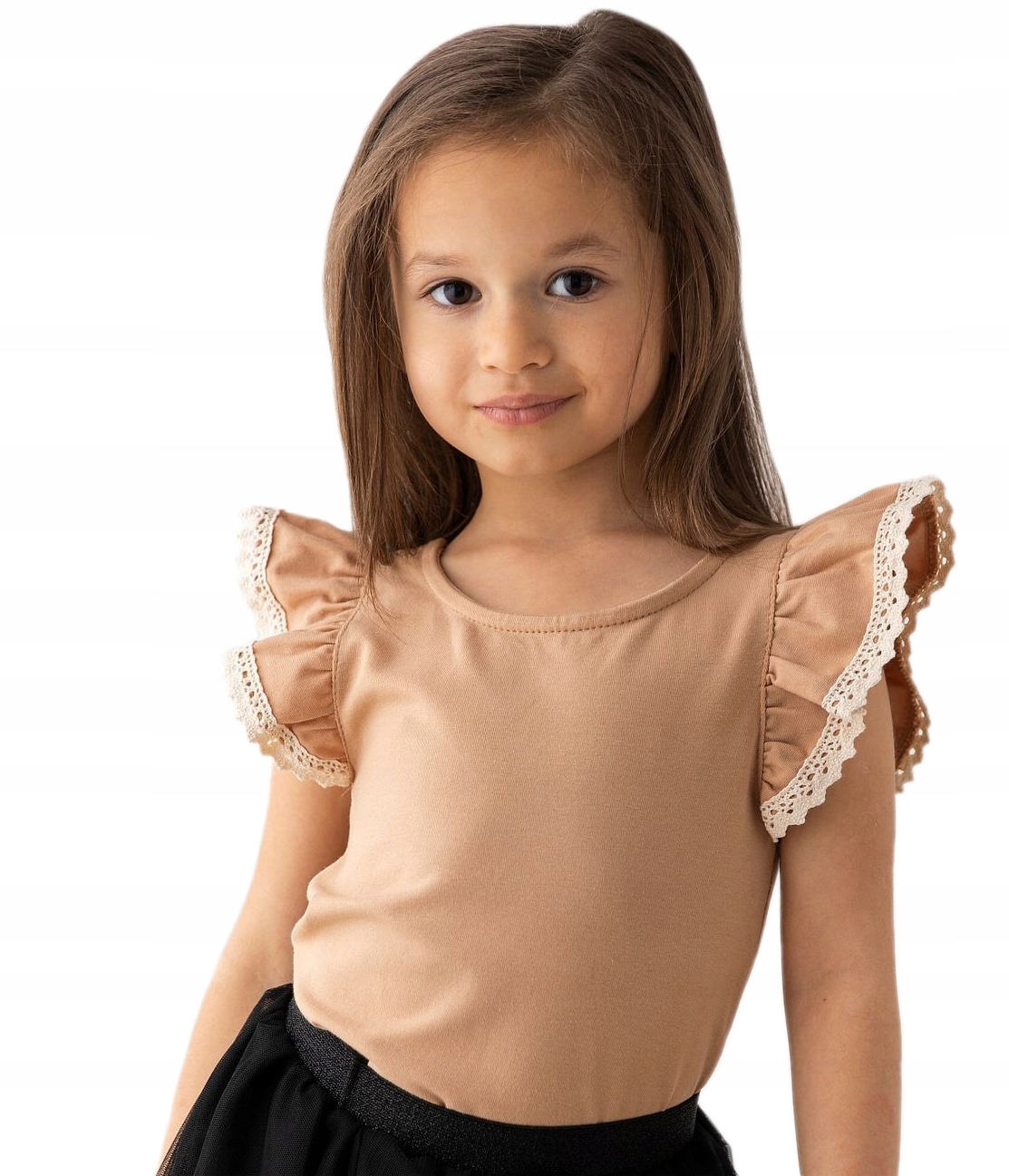 

Lily Grey Karmelowa Bluzka Falbanka Gipiura 98