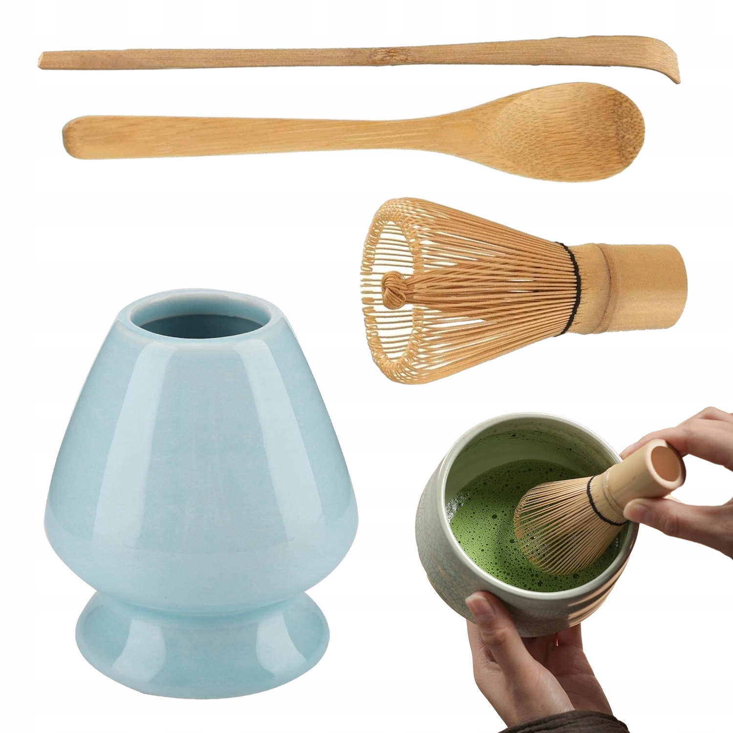 Levně Sada Metla Chasen Bambusová Štětec Na Čaj Matcha Lžíce Chashaku
