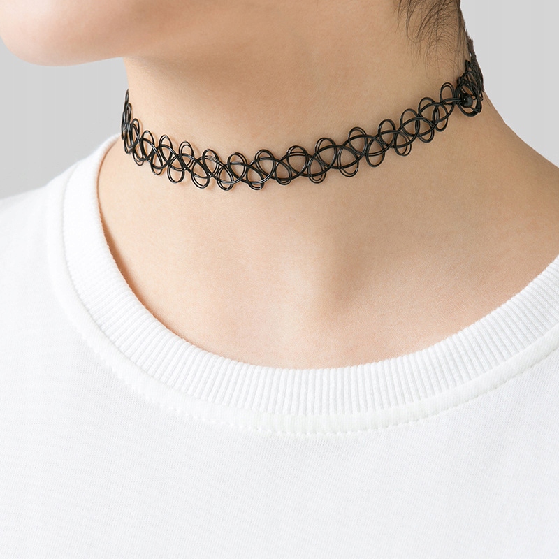 CHOKER KLASYCZNY Czarny NASZYJNIK Gothic CH12