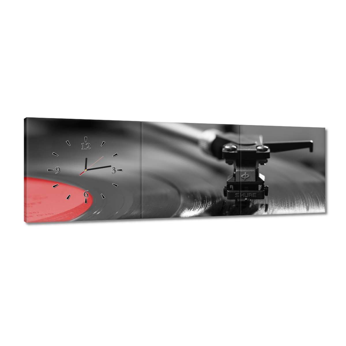 Hodiny 120x40 Vinylová deska Audio jehla