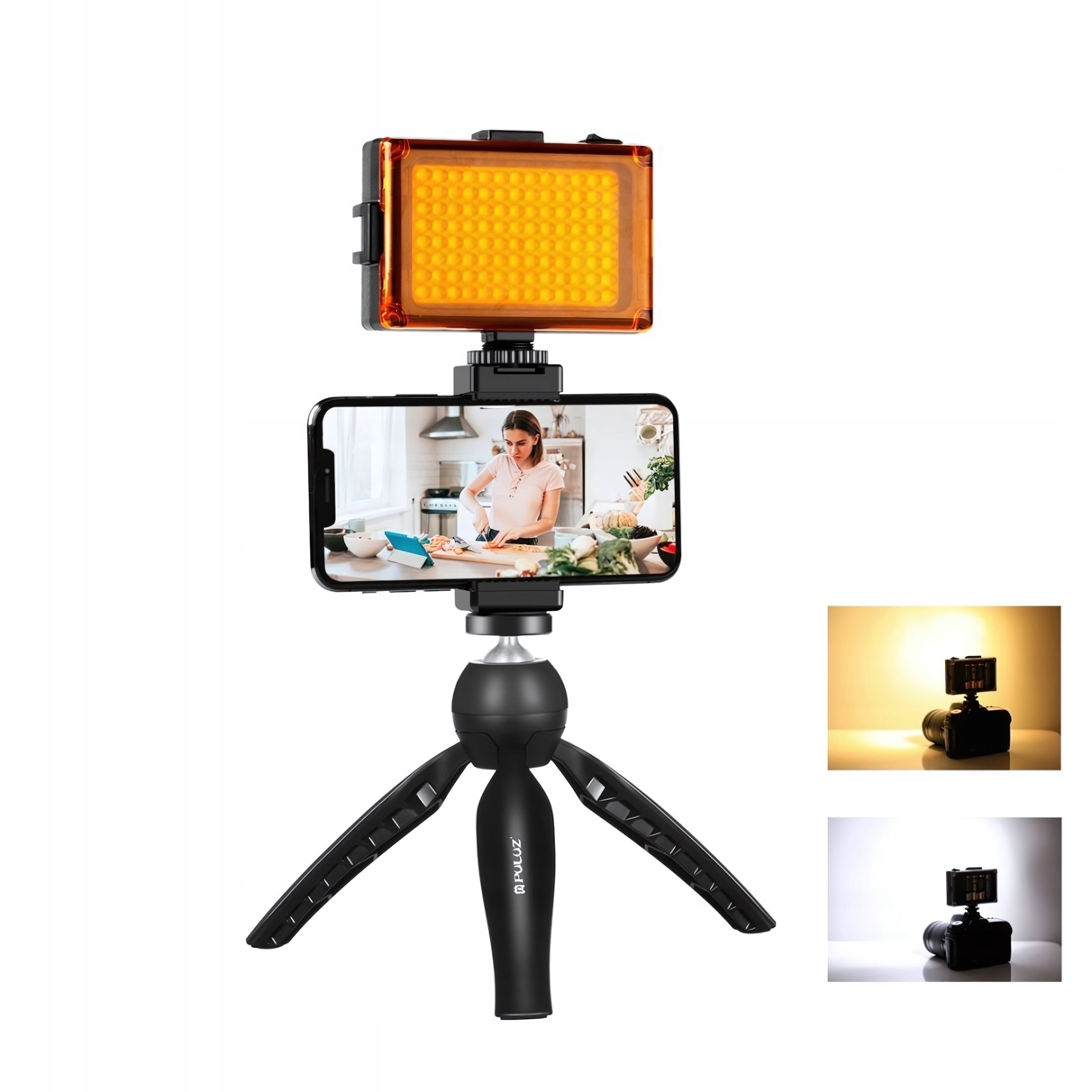 Puluz Zestaw Do Nagrywania Vlog Tripod Statyw Lampa Led Do Kamery Telefonu