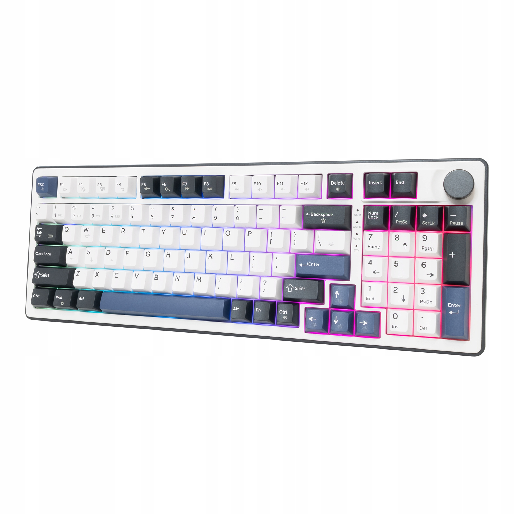 Bezdrátová mechanická klávesnice Excalibur Bílá Hot-Swap Rgb Gaming