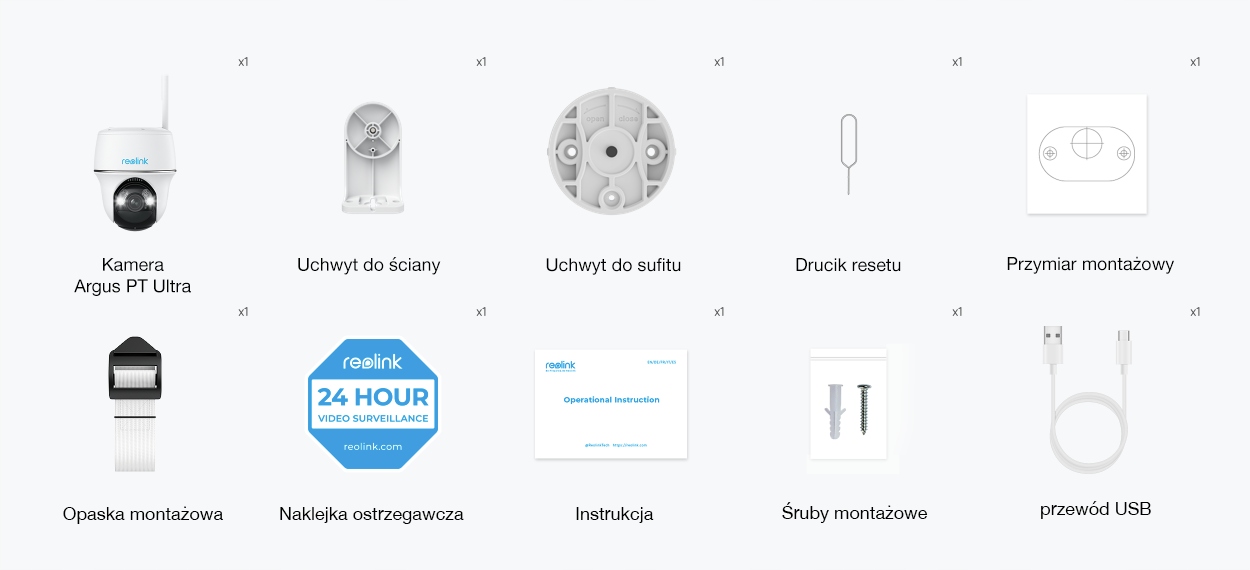 Kamera WIFI IP REOLINK z własnym zasilaniem Argus PT 2K + karta 64GB gratis Model Reolink Argus PT