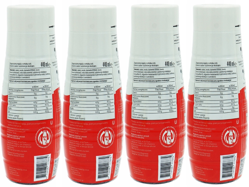 4x SYROP KONCENTRAT COLA CLASSIC DO SATURATORA SODASTREAM 9L NAPOJU z 440ml Kod producenta 4121132006 x4
