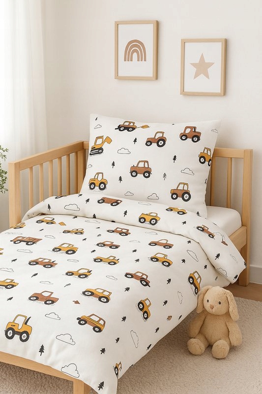 KOMPLET POŚCIELI Z WYPEŁNIENIEM DO ŁÓŻECZKA 90x120 DZIECIĘCA NIEMOWLĘCA Kod producenta CZB 2 3241 KOPARKI