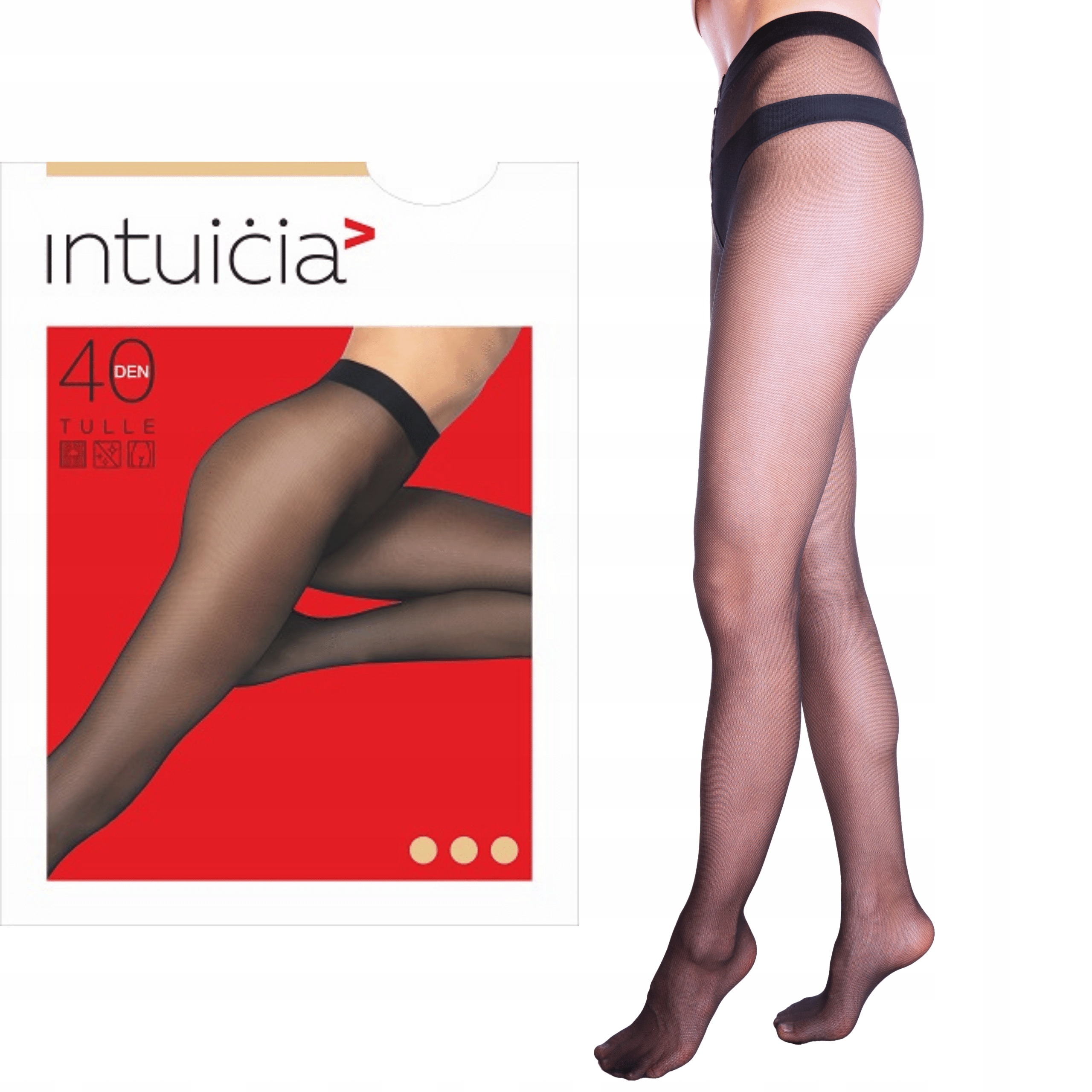 

Rajstopy czarne tiulowe Tulle 40 Den Intuicia 2