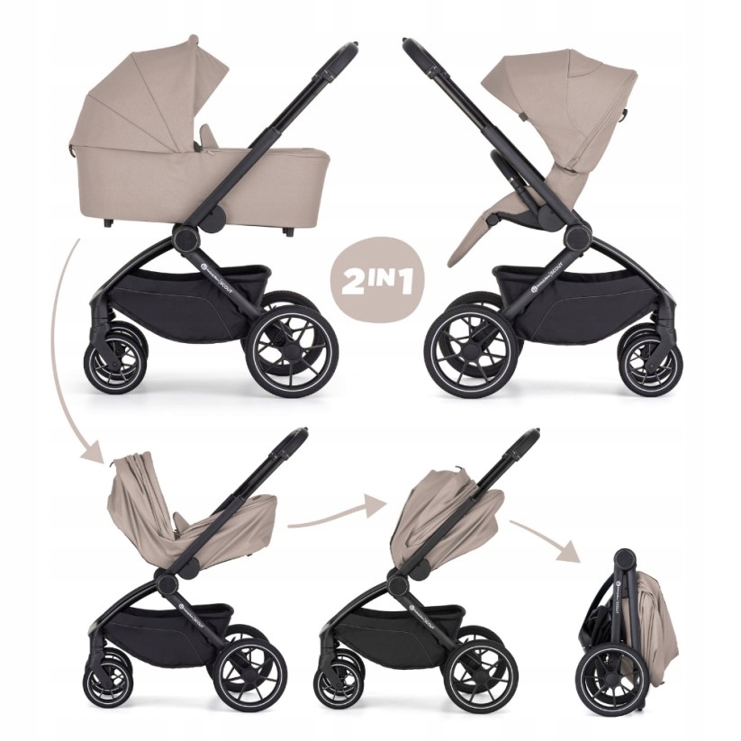 Petite&mars Scout 2w1 Cappuccino Cream Wózek wielofunkcyjny