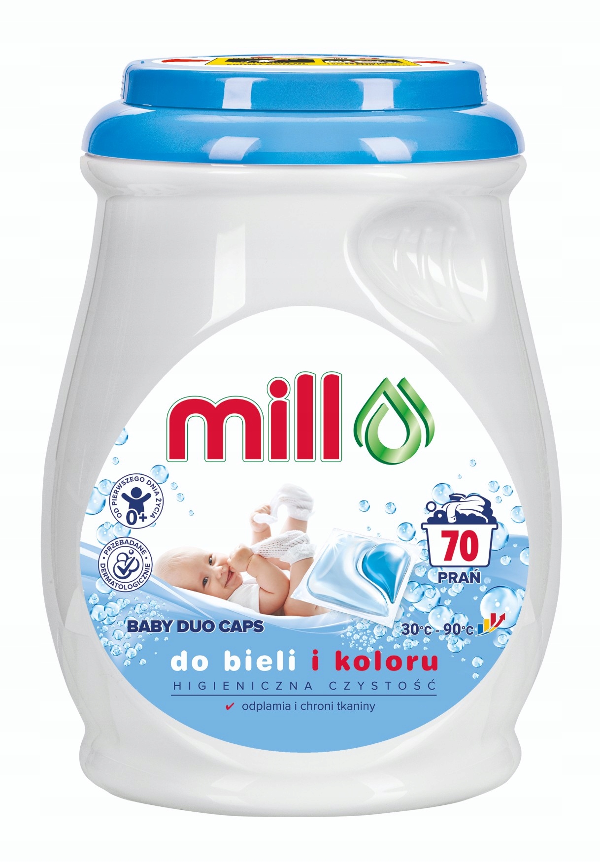 Levně Kapsle na praní MILL Duo Professional Baby pro dětské oblečení 70ks