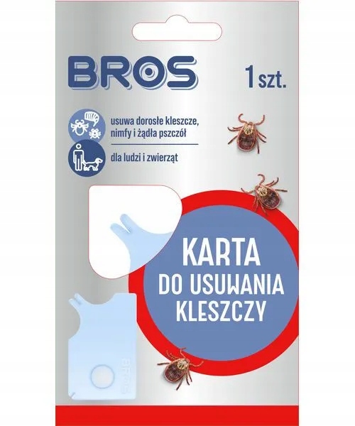 

Bros Karta do usuwania kleszczy i żądeł, 1 sztuka