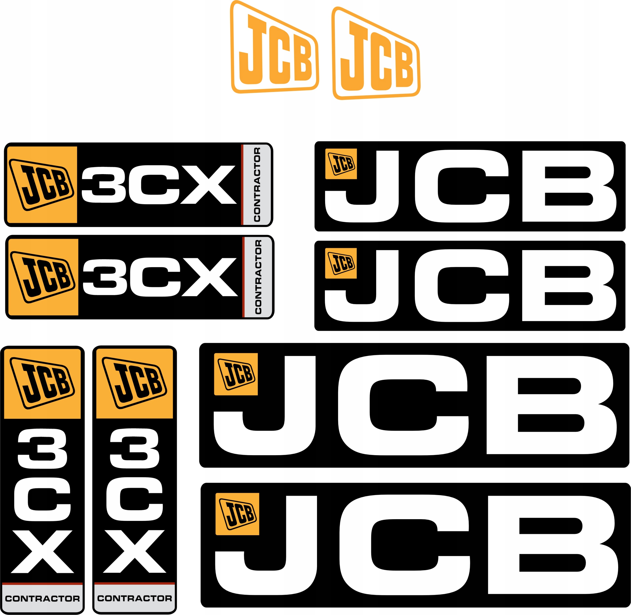 Samolepky Jcb 3CX Contractor Laminované Rypadlo Nakladač