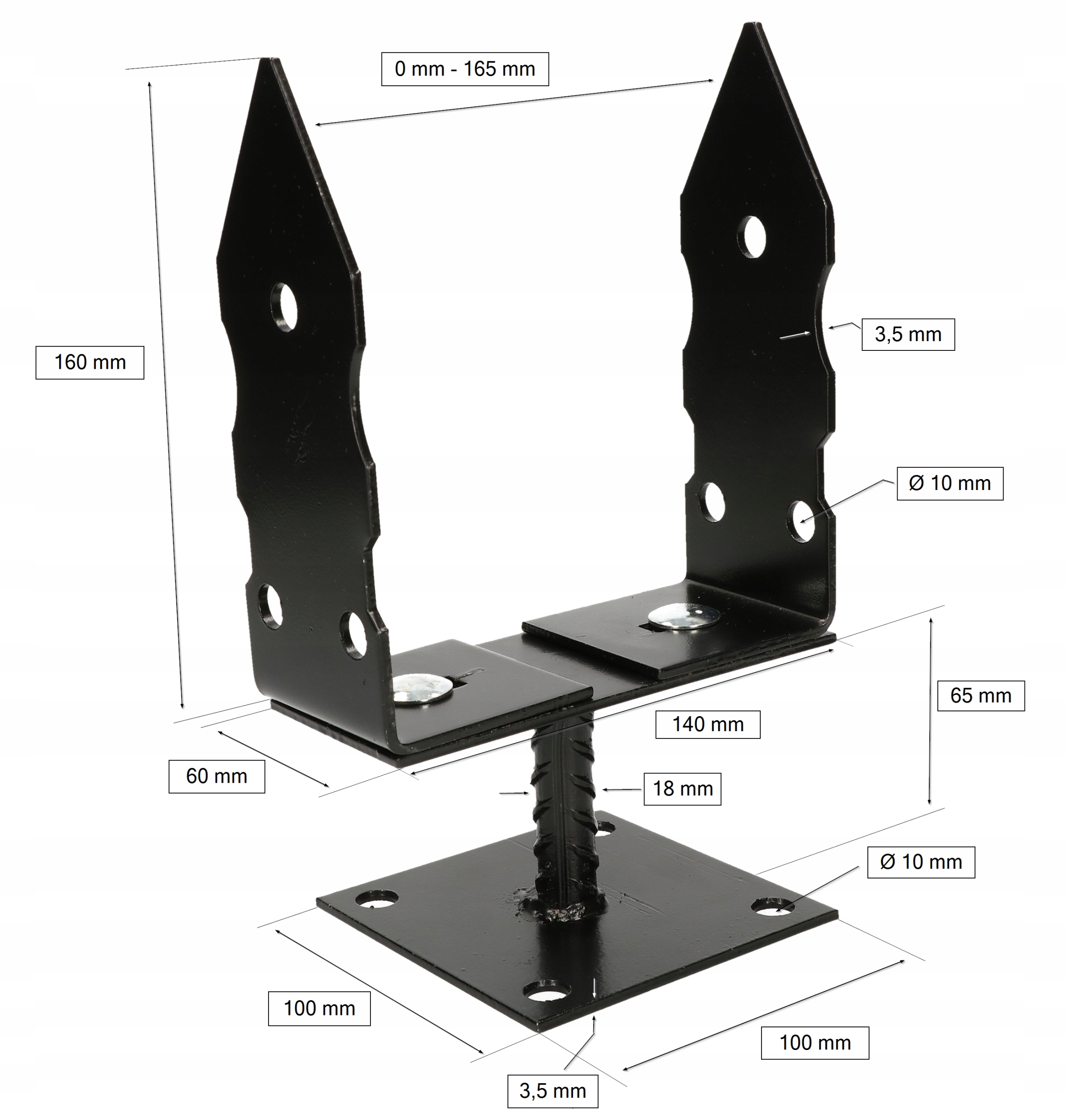 PODSTAWA SŁUPA PRZYKRĘCANA WSPORNIK KOTWA STOPKĄ Rodzaj podstawa słupa
