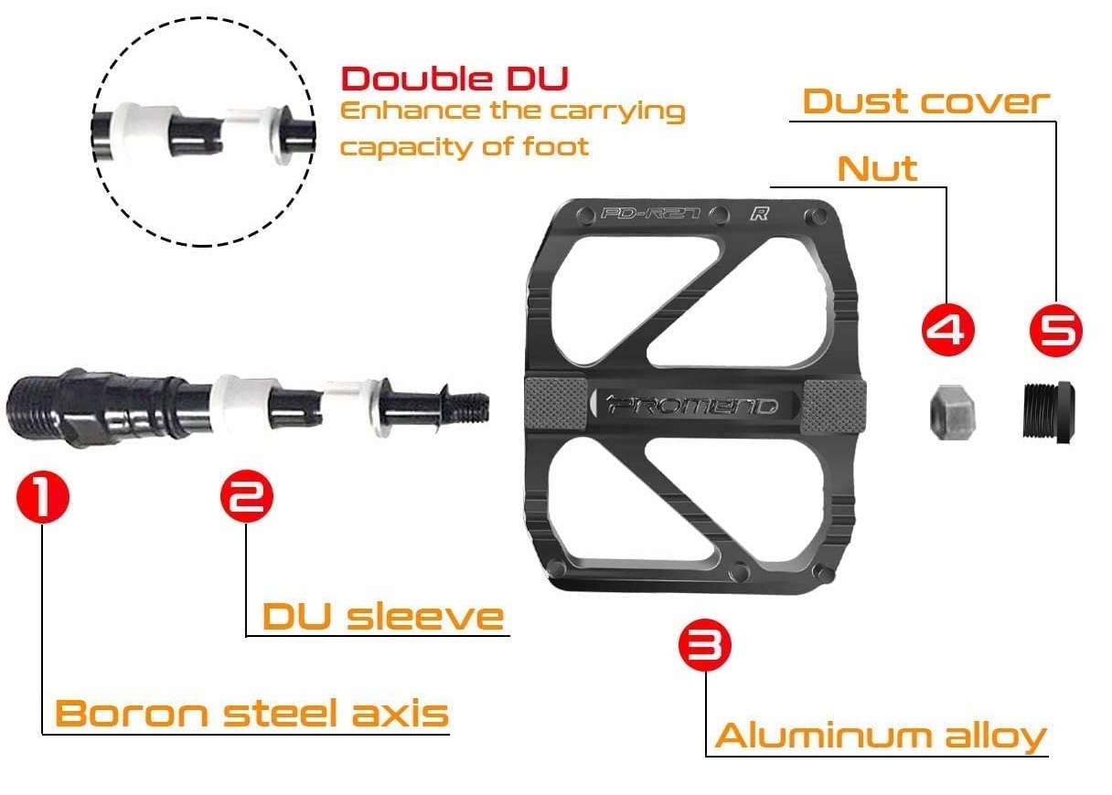 PEDAŁY ROWEROWE BMX/MTB platformowe czarne LEKKIE Kod producenta 7844