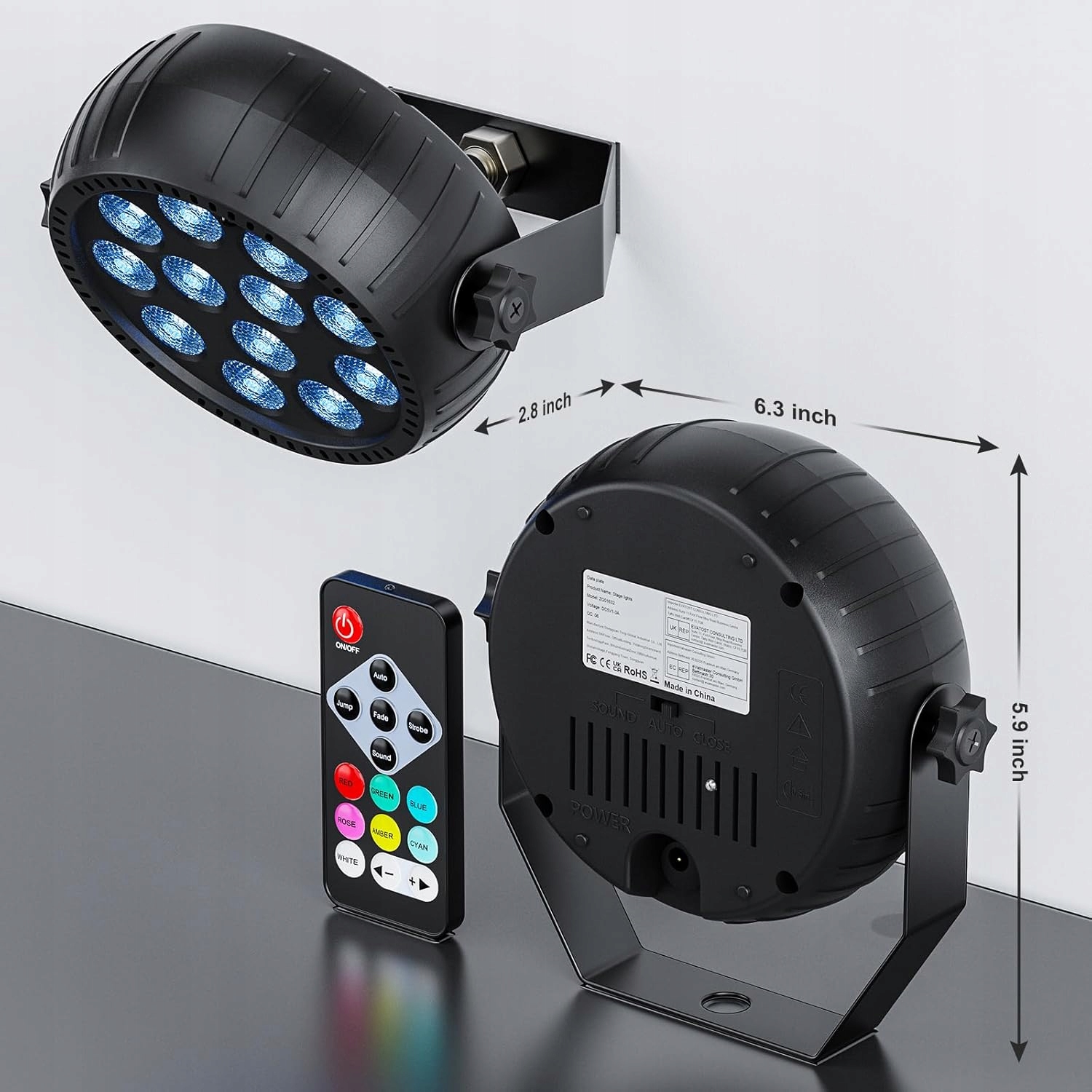 Bezprzewodowe Mini Reflektory LED RGB, Akumulatorowe Użycie 4 szt.
