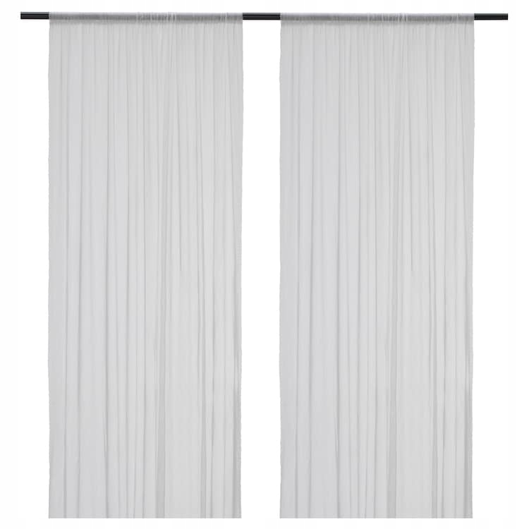 

Ikea Hildrun Firanki 145x300 2szt kropki biały