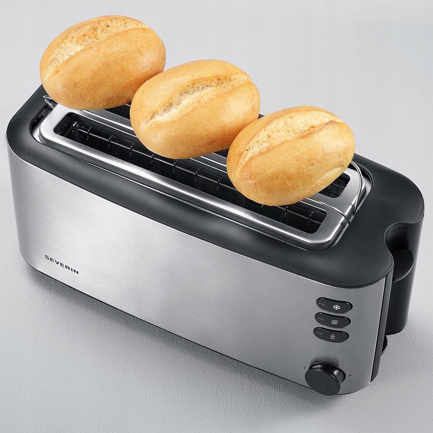 SEVERIN Toster Długi Na 4 Kromki Z Podgrzewaczem 1400W Czarny Stal — miniatura 13