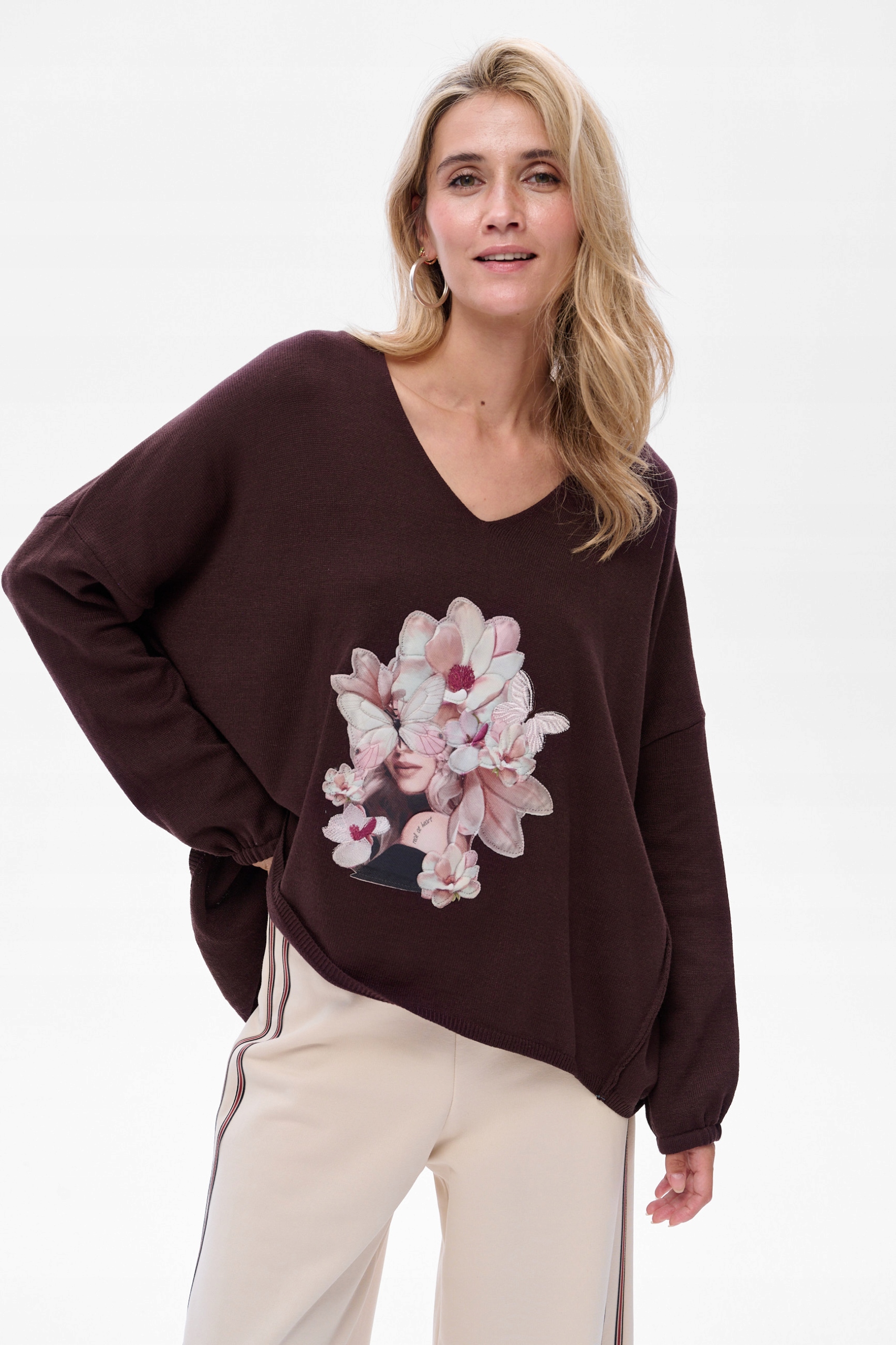 Dámský svetr Poem blue shadow Chocolate vel Univerzální