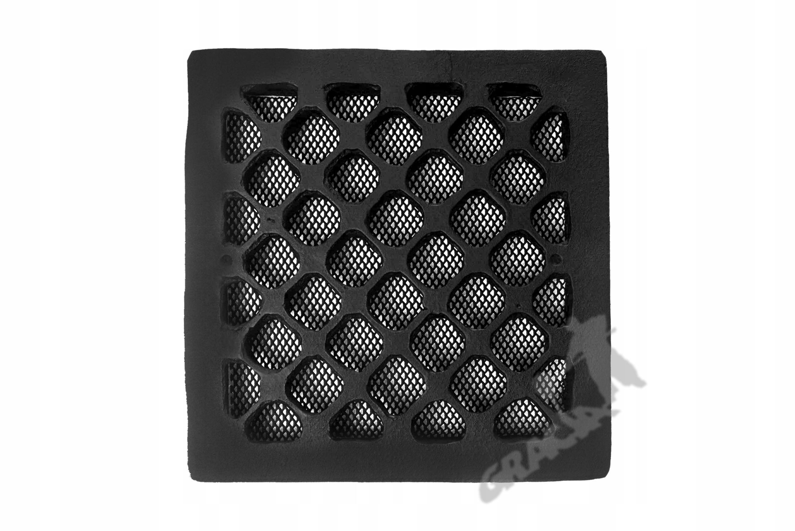 Kratka Wentylacyjna Nr 09A Z Siatką Kwadratowa Duża Z Kołnierzem Żeliwna