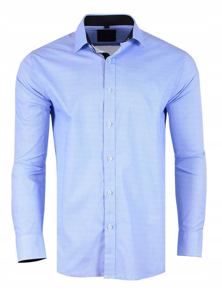 

48/49 Koszula Wzory Błękitna Długi Duża