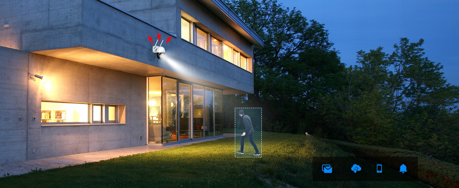 CTRONICS 5MP WiFi PTZ Kamera IP z Detekcją Osób i Nocnym Widzeniem — miniatura 14