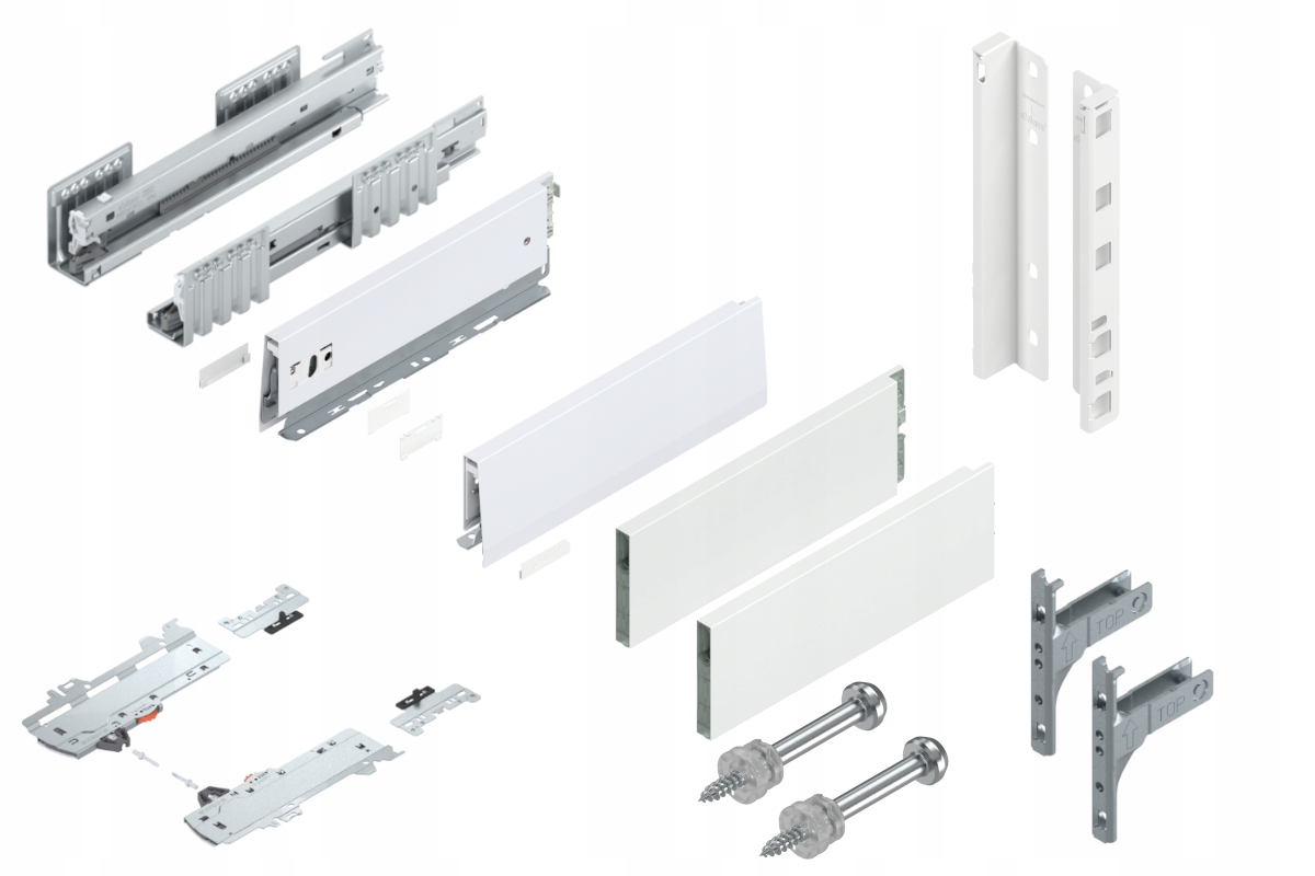 Blum Šuplík Merivobox 300 Vysoká E Tip-On Bílá 40 kg