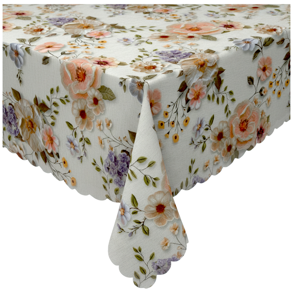 Obrus plamoodporny 150x250 kwiaty wiosna na stół salon kuchnia jadalnia