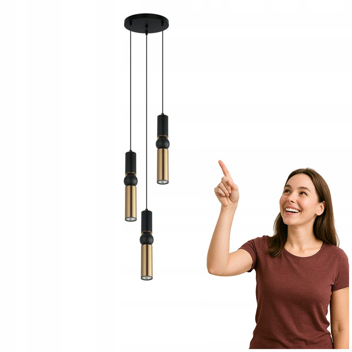 Závěsná lampa Isidora PND-14290-3-BK-BRO Italux