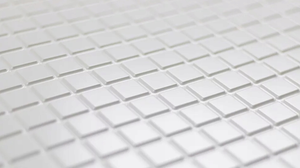 Panele ścienne 3D białe kafelki PCV WHITE MOSAIC Długość 95 cm