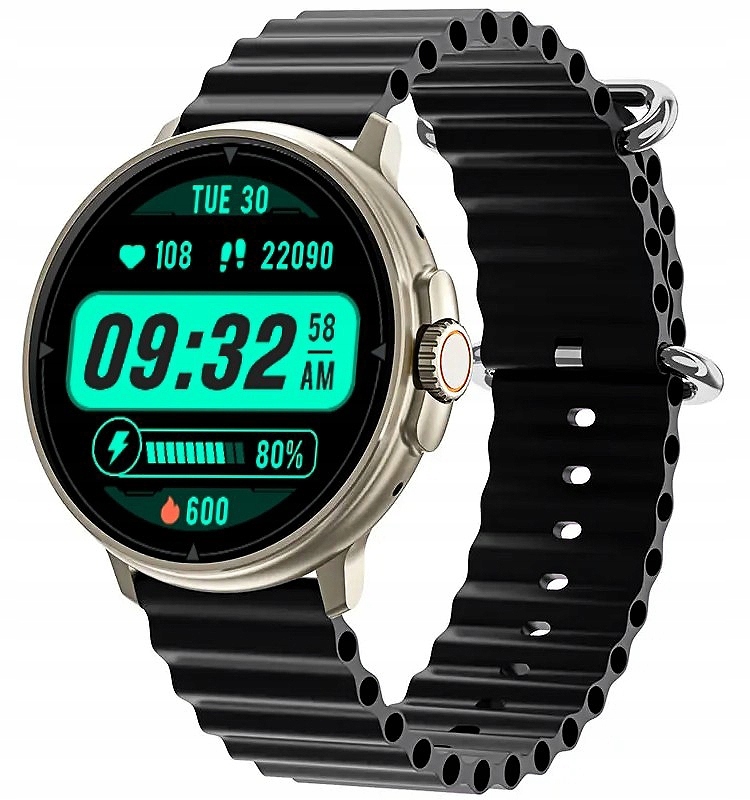 Chytré Hodinky Rubicon RNCF15 Titan/Black 1.39" Tft Ips