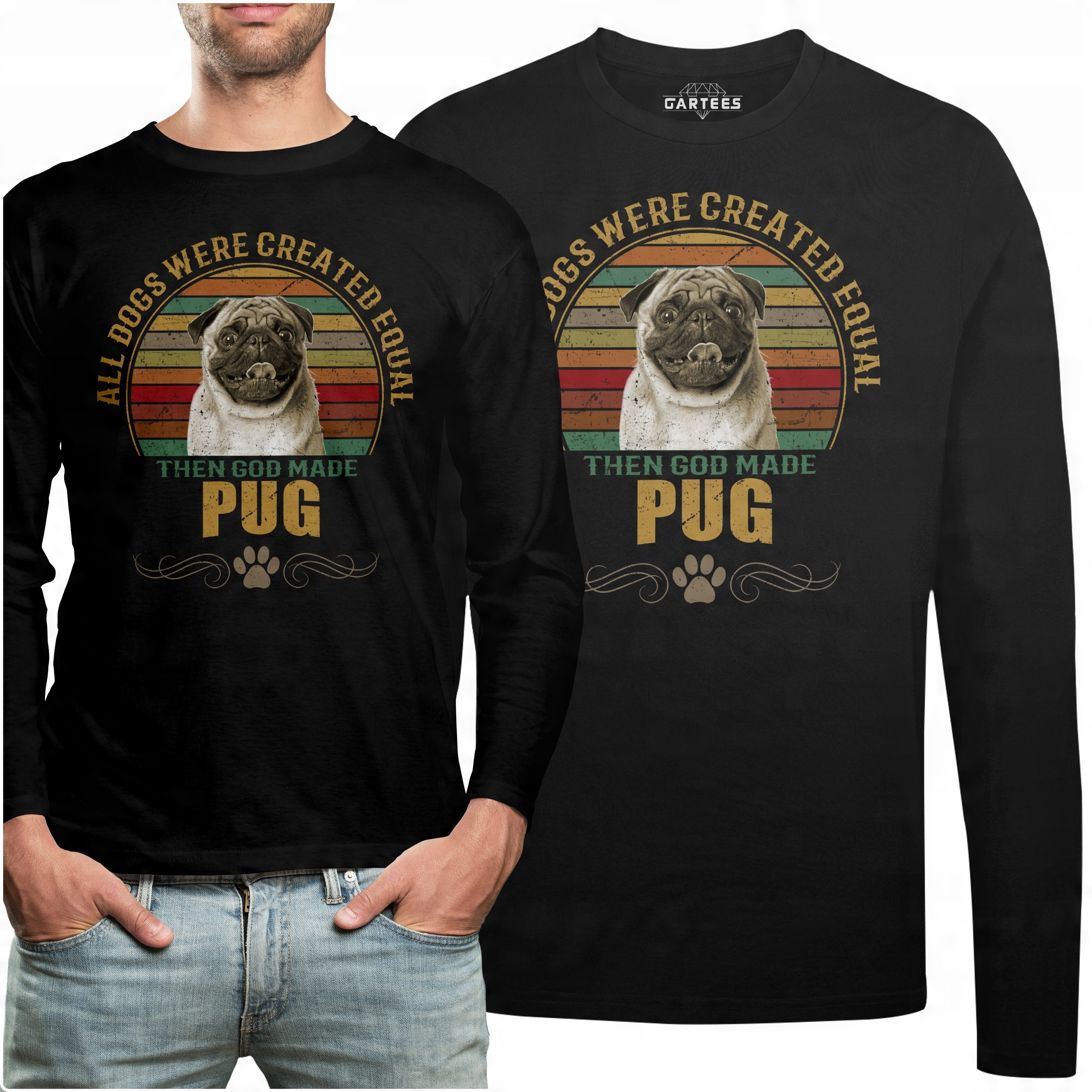 

Koszulka Long Prezent Dla Wielbicieli Psów Pug