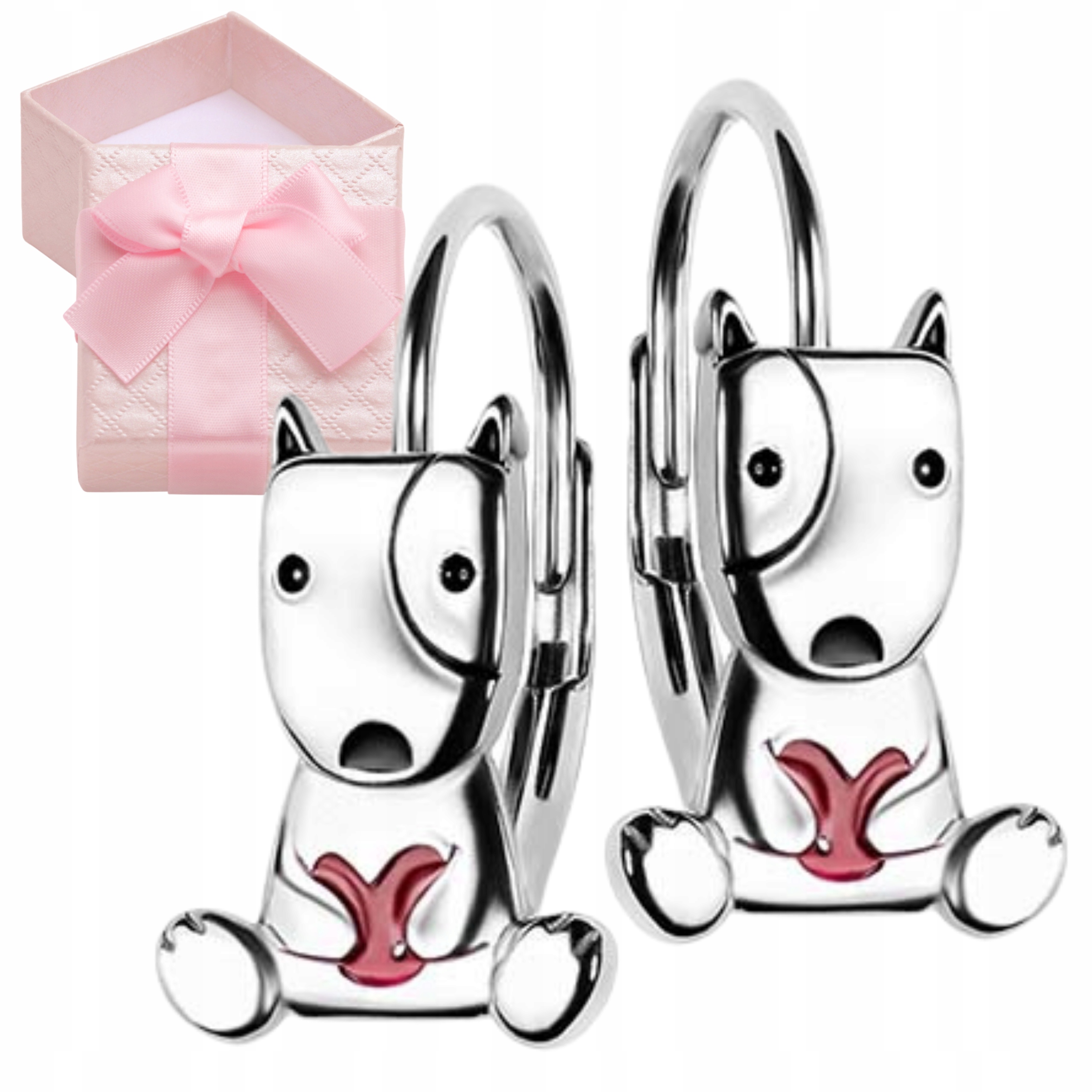 KOLCZYKI SREBRNE PIESKI Z SERCEM DLA DZIEWCZYNKI DZIECI ANGIELSKIE ZAPIĘCIE