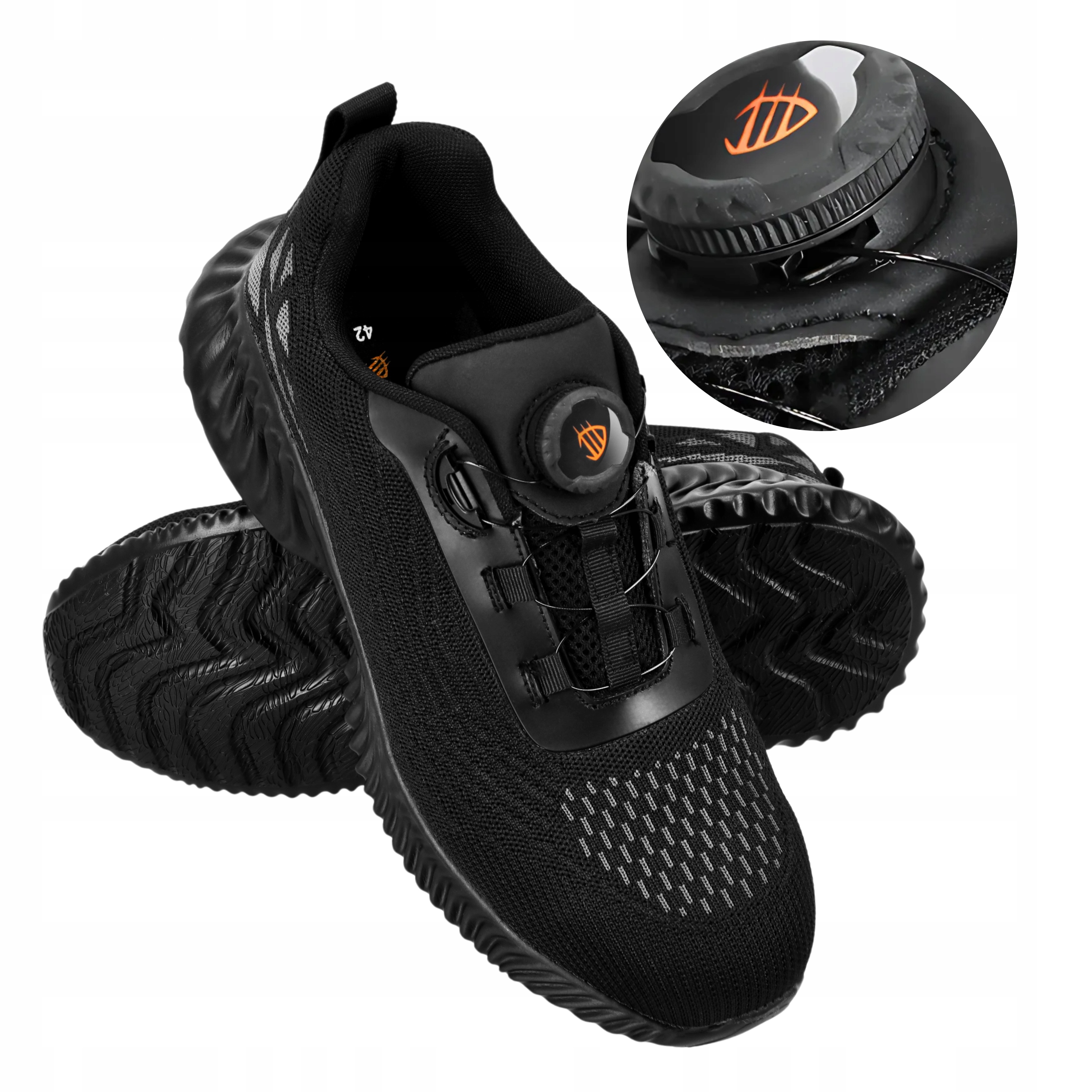 Buty Półbuty Robocze męskie Sportowe Lekkie z Noskiem Oddychające Boa 41