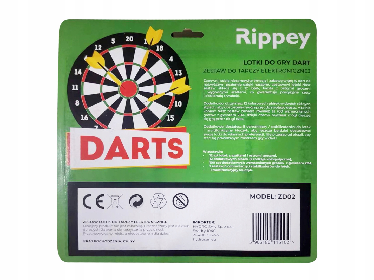 ZESTAW 12 RZUTEK DO TARCZY ELEKTRONICZNEJ LOTKI DO GRY ZD02 Marka inna